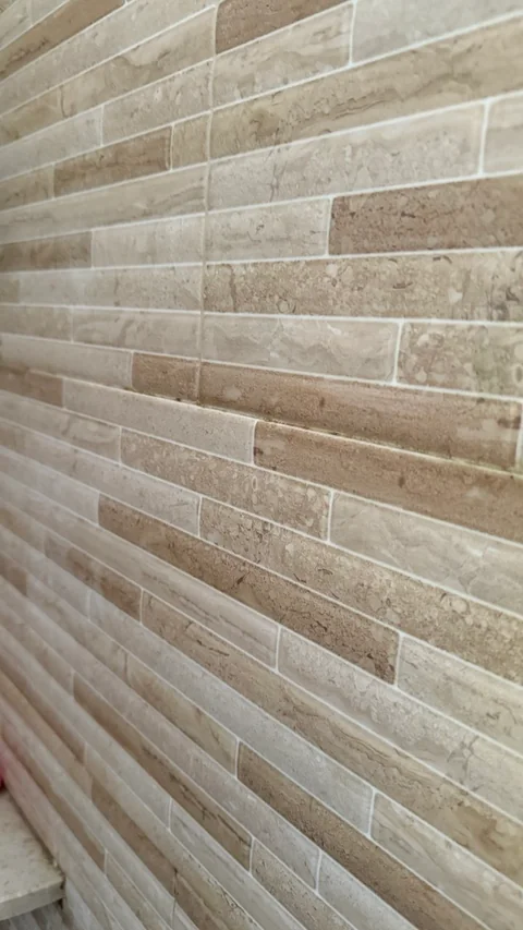 Stone tile wall after cleaning